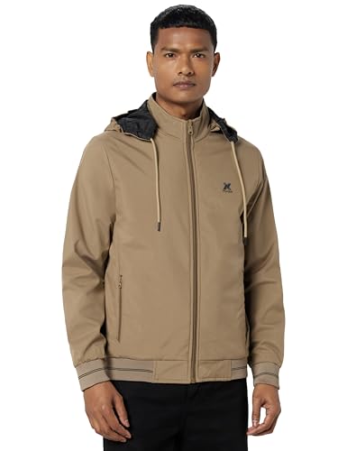 Image of Qube By Fort Collins Men's Polyester Standard Length Regular Fit Reversible Winter Jacket with Ribbed Cuffs & Hood - Warm, Stylish & Versatile