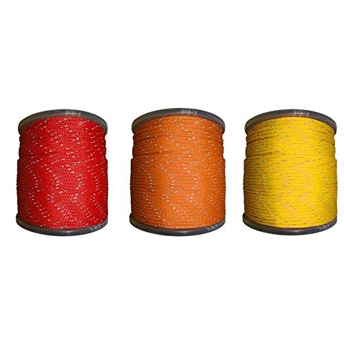 SGT KNOTS Reflective Hollow Braid Polyethylene Rope for Path Marking, Ski Slopes, Concerts, Parks (1/2" x 100ft, Orange)