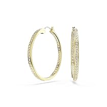 Swarovski Sommerset Orecchini a Cerchio Grandi, Gioielli per Occasioni Speciali con Pavé di Cristalli Cry Swarovski, Placcatura in Tonalità Oro, 3,5 x 0,3 x 3,5 cm, peso (singolo orecchino) 2,55 g