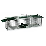  Jaula de Captura para Gatos y Conejos  2 Puertas  Malla de Alambre Resistente  61x17x17 cm