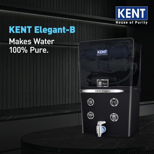 Image of KENT Elegant-B RO Water Purifier| 4 Years Free Service* | RO+UF+TDS Control+UV LED In-Tank | 8L | 20LP /Hr | Ideal For Borewell /Tanker /Municipal Water