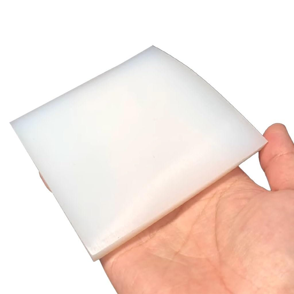 Gaohuaf White 1Pcs High Temperature Resistant Silicone Sheet, Thick 1Mm 2Mm 3Mm 4Mm 5Mm Damping Gasket, 100×100Mm Insulating Board(,100X100x5mm)