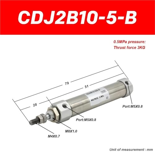 Vérin pneumatique CDJ2B10 double effet pour un guidage fluide - 3