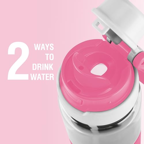 Image of MILTON Navi 800 2-in-1 Lid Sip or Gulp Water Bottle 800 ml | Sturdy Handle I BPA Free| Food-Grade | One-Touch Open | Leak-Proof | Ideal for Office, School, College, Gym, Pink