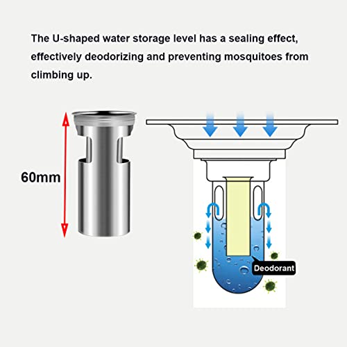 Qrity Stainless Steel Square Floor Drain Waste Drain Cover Anti-odor Straight Floor Drain for Bathroom Shower Room - Image 4