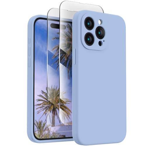 Image of FireNova Designed for iPhone 15 Pro Max Case, Silicone Upgraded [Camera Protection] Phone Case, Soft Anti-Scratch Microfiber Lining Inside, 6.7 inch, Light Blue