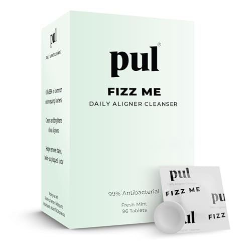 PUL Aligner-Reiniger-Tabletten | 1 Stück | Mint-Reinigungstabletten für transparente Aligner und Retainer | Sprudelnde Formel entfernt Gerüche und Flecken | Grundlagen der Zahnhygiene