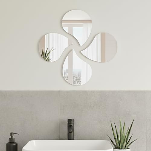 EVIDECO French Home Goods Modern Drop-Shaped Mirror Set of 4