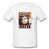 SUAMDAN Men's Popcorn Sutton of Disobey T Shirt White