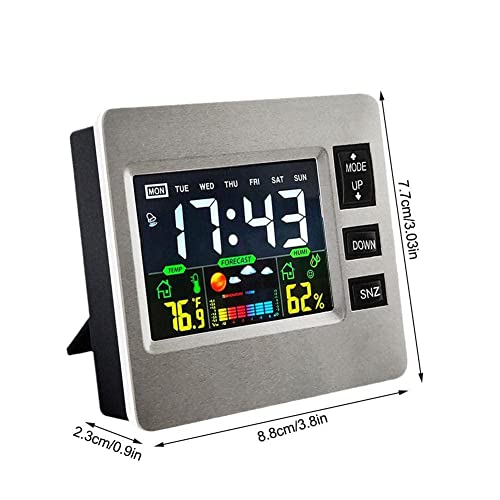 Weather Clock Color Screen Digital Display Thermometer Calendar Humidity Electronic Clock J8H9 Alarm Alar Weather Colorful Clock #TOP5