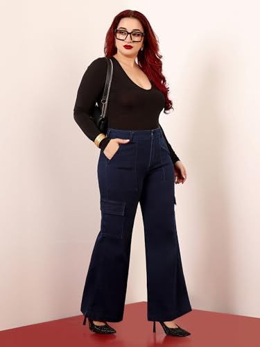 Image of Miss Chase A+ Women's Wide-Leg High Rise Regular Stretchable Denim Jeans