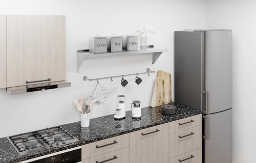 Image of AmGood 12 inch x 48 inch Stainless Steel Wall Shelf | Appliance & Equipment Metal Shelving | Kitchen, Restaurant, Garage, Laundry, Utility Room | Heavy Duty | Squared Edge | NSF Certified