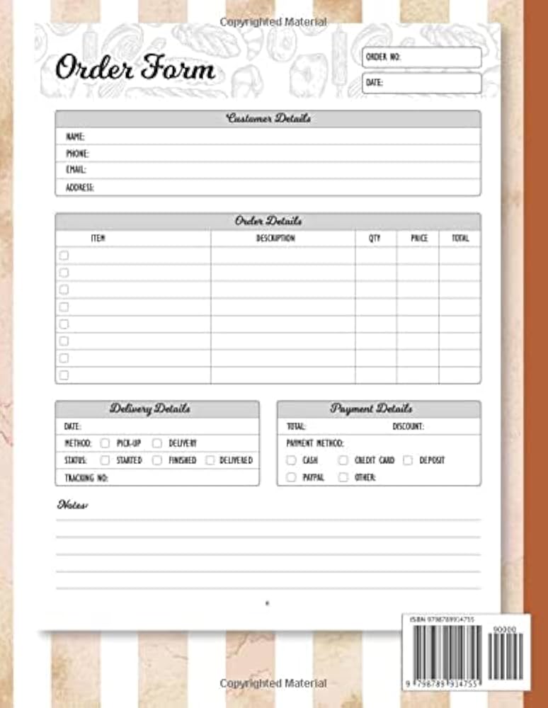 bakery-order-book-planner-beautiful-order-log-book-size-8-5-x11-110-pages-cupcakes-cookies-cake-order-forms-journal-notebook-for-organizing-your-custom-orders-ideal-for-home-based-small-bakeries for Blank Free Printable Cake Order Form Template Bakery Order Book Planner: Beautiful Order Log Book Size 8.5
