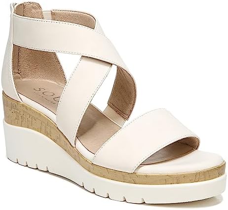 SOUL Naturalizer Womens Goodtimes Wedge Sandal, Porcelain, 7.5 Wide US | Image 3