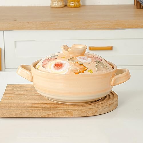 Marmite à soupe en céramique peinte à la main pour table conviviale