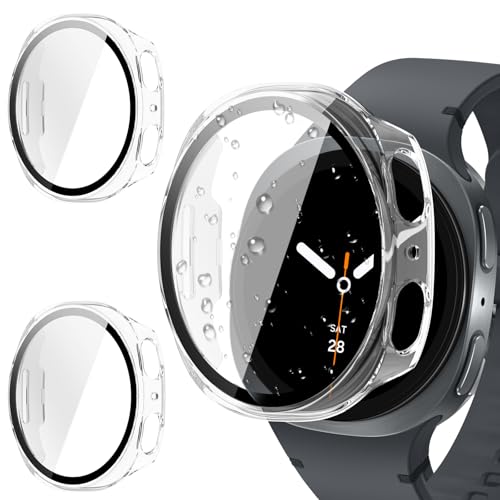 Funda Samsung Galaxy Watch 8 40mm cristal templado incorporado carcasa policarbonato transparente