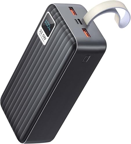 Batterie Externe 50000 mAh : QC 3.0 22,5 W PD USB-C Chargeur Rapide avec 4 Sorties et 3 entrées, Chargeur Portable Grande capacité, Batterie Externe pour iPhone, Samsung, iPad etc.