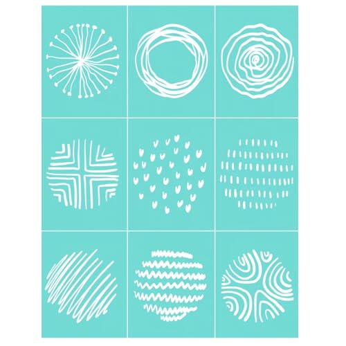 MANGOUSONG Screen Printing Kit,27.8x21.3cm Nine Palace Grid Silk Screen Stencils Reusable Silkscreen Print Kit for Printing Handbag Decoration Template ?Seal