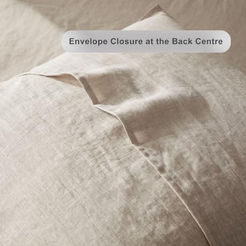 TOSMO-100-Linen-Pillow-Shams-Set-of-2-Stone-Washed-Pillow-Covers-Soft-and-Durable-Square-Throw-Pillow-Case-Euro-Size-26-X-26-Natural-Linen TOSMO 100 Linen Pillow Shams Set of 2 Stone Washed Pillow Covers Soft and Durable Square Throw Pillow Case Euro Size 26 X 26 Natural Linen