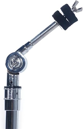 Miniatura 7 de Soporte de platillos de pluma de doble soporte altura ajustable de 27.5 a 52.7 pulgadas, patas de doble refuerzo resistente, soporte de pluma de