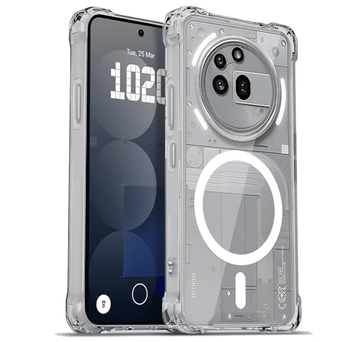 Image of AESTMO Clear Back Cover for Nothing Phone 3A Pro 5G | 360 Protection | Transparent Back Cover (PC + TPU, Compatible with MagSafe Accessories, Transparent Bumper)