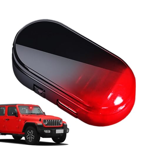 Luz de seguridad falsa para coche, advertencia de alarma simulada de Dum-My | Luz de alarma de coche alimentada por energía solar | Lámpara LED antirrobo para seguridad interior automotriz