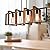 Alynzee Kitchen Island Lighting, 4-Light Dining Room Light Fixture, Black Farmhouse Pendant Light with Wood Frame, Rectangular, 51.4x31.5x9.5 inches, 9.03 lbs