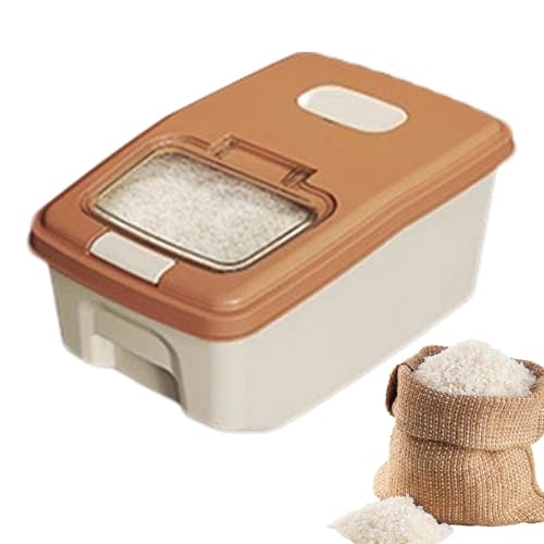 Recipiente hermético para almacenar arroz, Cubo dispensador rodante Grande, Sellado, antimosquitos y Antihumedad, para el hogar, Cereales, Galletas, Frutos Secos, Aperitivos, Soja, Avena, Pasta, Hari