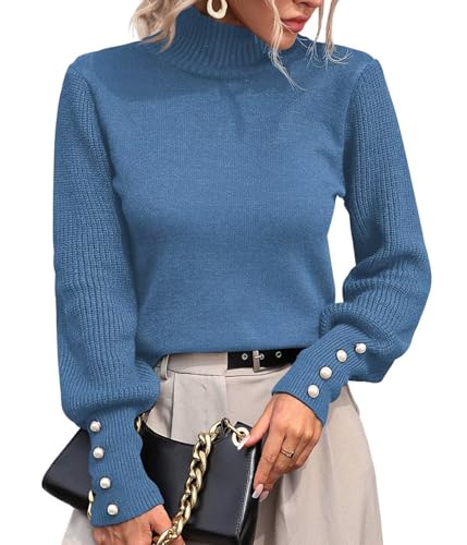 Image of Upopby Women's Fall Winter Turtleneck Sweaters Knitted Pullover Sweater Top