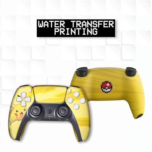 Image of Pikachhu Custom PS-5 Controller Wireless compatible with Play-Station 5 Console by BCB Controllers | Proudly Customized in USA with Permanent HYDRODIP Printing(NOT JUST A SKIN)(MODDED)