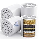 4 Pack 30 Stage Universal Shower Filter Replacement Cartridge - Balance in Filtration and Rejuvenation for Hard Water -VeoryFly ShowerHead Water Filter Cartridge,Compatible with Similar Shower Filter
