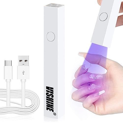 Vishine Mini lámpara de uñas LED UV, portátil, forma de bolígrafo, secado rápido, secado rápido, gel de secado rápido, esmalte de uñas, pegamento de uñas, flash USB para el hogar, bricolaje salón