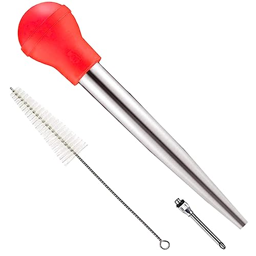 Mikinona 1 Set Turkey Baster Turkey Injection Tool Meat Injector for Steak Chicken Kitchen Gadget