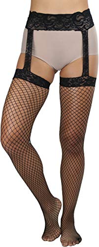 Image of ToBeInStyle Women's Attached Garter Belt Suspender Nylon Stocking Pantyhose