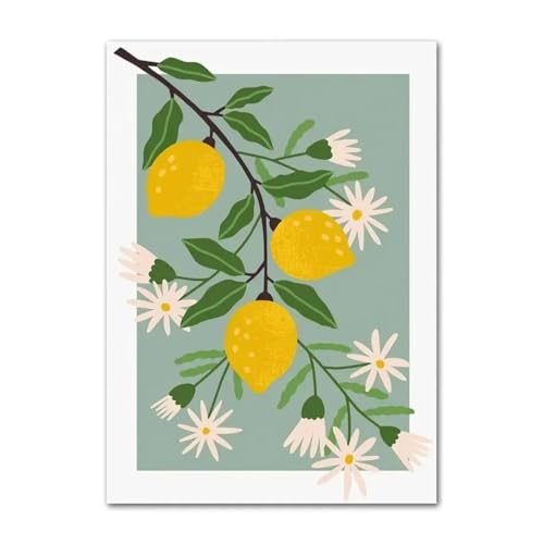 Toile motif citron et marguerite pour créer une ambiance méditerranéenne dans votre salon