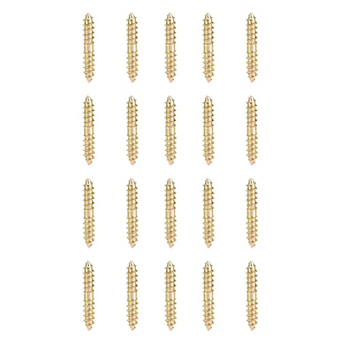20 Piezas Tornillo de Pasador de 5 * 30mm, Tornillo de Doble Extremo, Conector de Muebles de Carpintería, Tornillo de Doble Extremo