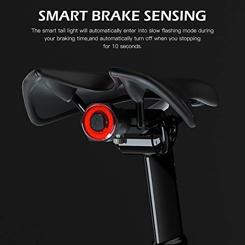 DECDEAL Lanterna traseira para bicicleta inteligente Lanterna traseira para bicicleta à prova d'águ