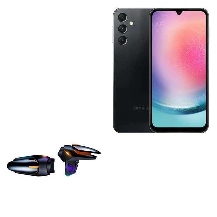 BoxWave Gaming Gear Compatible with Samsung Galaxy A24 4G - Touchscreen QuickTrigger Auto, Trigger Buttons Autofire Gaming Mobile FPS - Jet Black