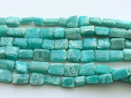 Perles amazonite naturelle facettées 10-16mm pour fabrication de collier de lithothérapie