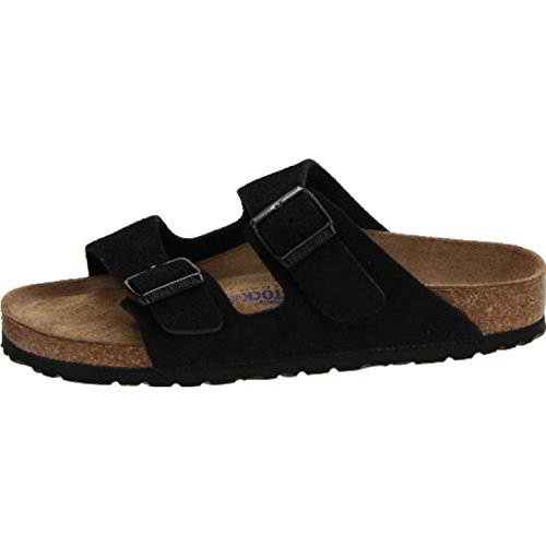 Image of Birkenstock Arizona Soft Footbed Black Suede Narrow Width - EU Size 44 / Men's US Size 11-11.5