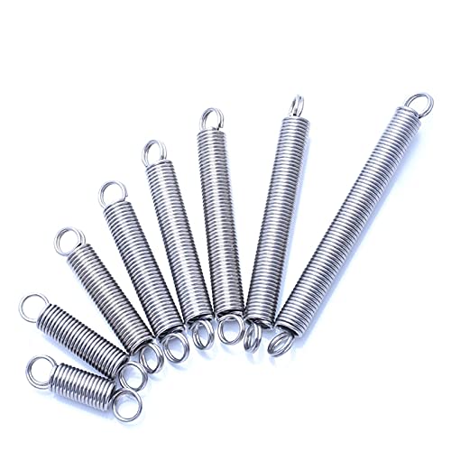 Extension Heavy 304 Stainless Steel Dual Hook Expansion Tension Spring, 1.2mm Wire Diameter, 8mm Outer Diameter, 30-300mm Length, 1 Pieces Wire Hook ( Size : 60mm )