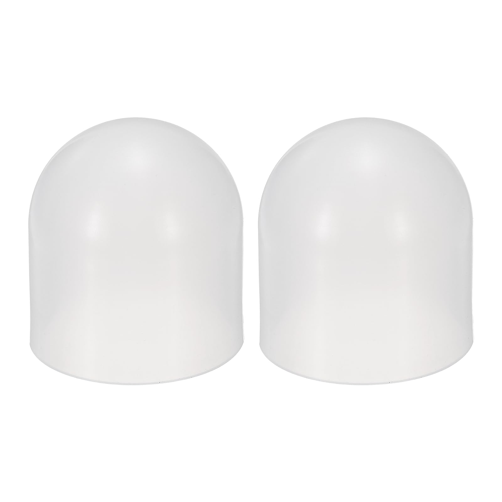 sourcing map 2 Pcs Flashlight Diffuser Caps, 43mm ID x 50mm Height Flexible Silicone End Caps, Screw Thread Protector Covers for 44-46mm Torch LED Lights Furniture Tubing Bolt, Clear
