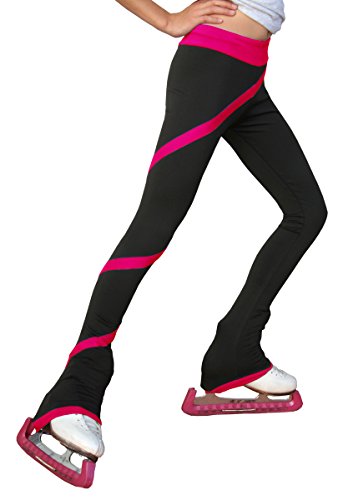 ChloeNoel Figure Skating Spiral Pants P06 Fuchsia Child Medium