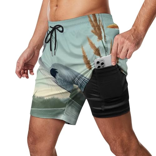 Blue Heron Mens Swim Trunks with Quick-Drying Lining Beach Shorts for Outdoor Sports2