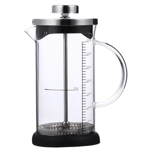 LABRIMP 1pc Stainless Press with Heat Resistant Teapot with Measuring Scale Coffee Maker for Home Office and Restaurant Use present Option