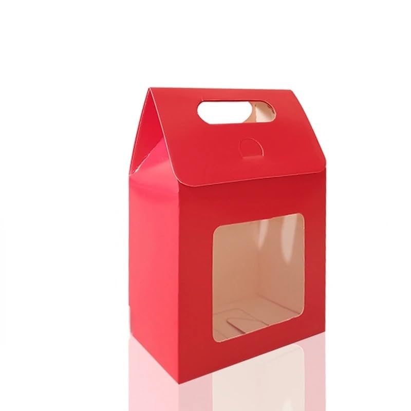 Kraft Geschenkboxen 12/24/48 Stück tragbare Geschenktüten aus Kraftpapier for Hochzeiten, Süßigkeiten-Verpackungsbeutel mit durchsichtigem PVC-Fenster, Dichtungsboxen, Verpackungsbeutel for Unternehme