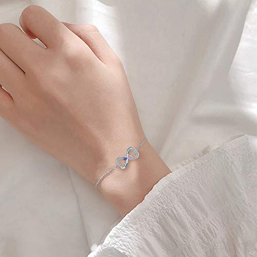 Image of Mom Bracelet Mothers Day Gifts Personalized 2 Birthstone Bracelets for Women Custom 2 Names Bracelets for Her Mothers Bracelet Jewelry for Wife