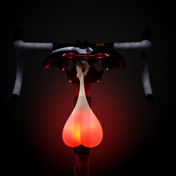 feu Arriere Velo,Feux arrière de Boule de vélo, lumières d'avertissement de Coeur de vélo, Lampe d'oeuf LED Essentielle de Nuit, imperméable - Rouge