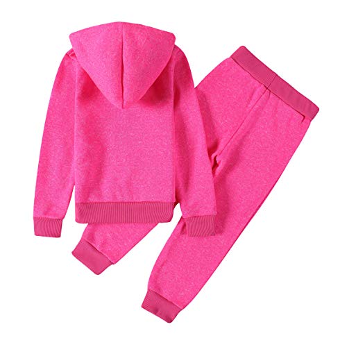 Monvecle Little to Big Girls Full Zip Hoodie Tracksuit Sweatshirt Top + Elastic Band Sweatpant Jogger Sets2