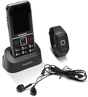 MaxCom MM735BB: Seniorenhandy mit wasserdichtem Notrufarmband und GPS Ortung ohne Vertrag; Notrufhandy mit großen Tasten und Funk Notrufknopf; SOS Hausnotruf Handy für Senioren mit Helpline Firmware